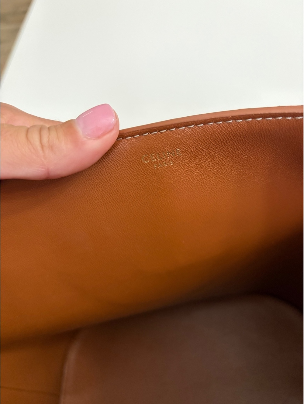 Celine Medium Louise Bucket Bag Suede Calfskin Brown Camel With Gold Hardware - Picture 5 of 9
